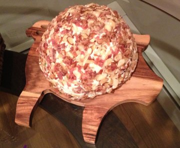 My friend had the perfect cheeseball presentation plate.